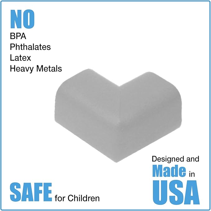 KidKusion Child Safety Corner Cushion | Taupe | 12 Pack | Made in USA, Child Safety, Child Proofing Corner Guard, Home Furniture Safety Bumper, Baby Proof Table Protector