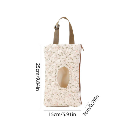 Quilted Baby Diaper and Wipes Pouch Portable Mommy Bag for Stroller Reusable Wipes Pouch with Lanyard for Casual Travel (Beige)