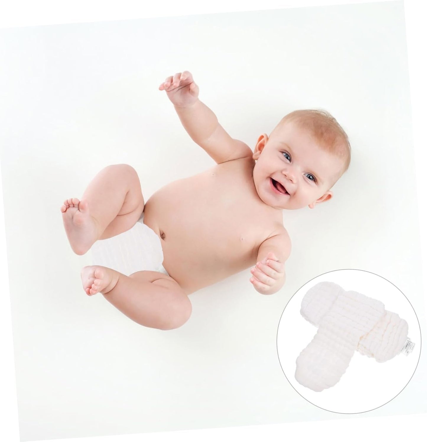 Abaodam 10pcs Newborn Cloth Diapers Liners Soft Absorbent Washable Inserts for Peanut-Shaped Design for Leak Prevention Breathable Cotton Material