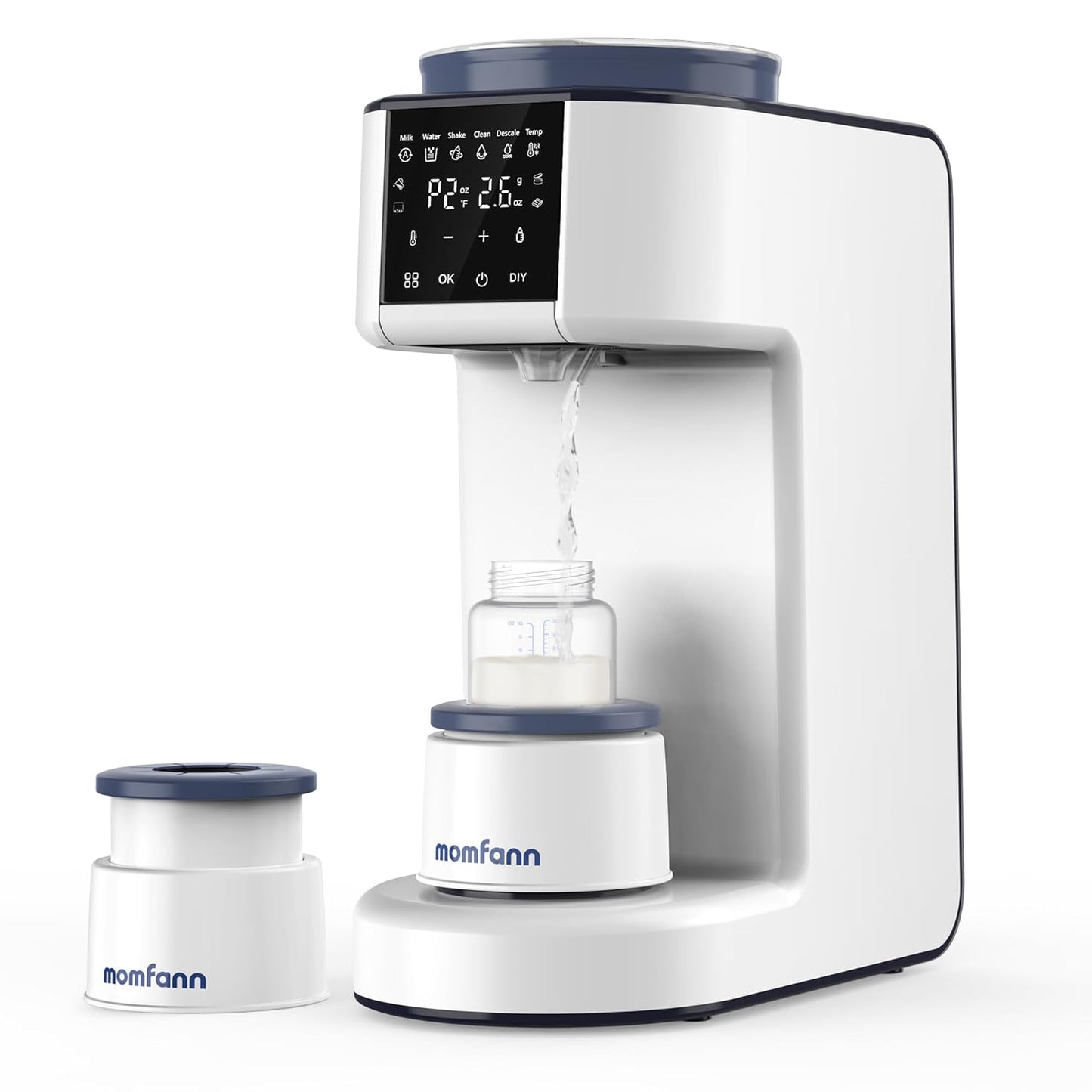 Momfann Formula Maker Pro, 2-Minute Quick Mix Baby Formula Dispenser, One-Touch Automatic Milk Maker, 3 Formula Temps + 4 Hot Water Choice, 2L Tank & Sealed Powder Container for Clump-Free Formula