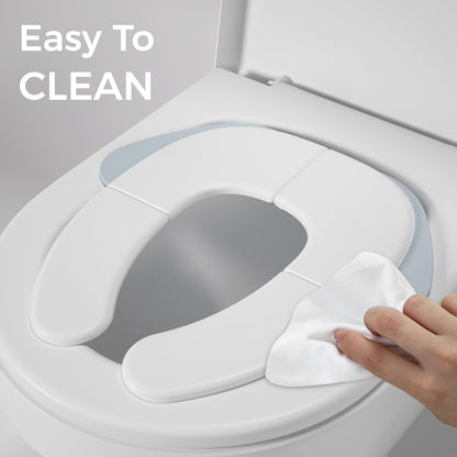 FOOYOO Foldable Toddler Toilet Seat | Portable Potty Training Seat for Travel & Home, Non-Slip, Fits Most Toilets, Easy to Clean, with Travel Bag (Gray)