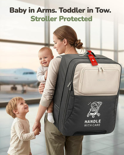 Expandable Padded Stroller Travel Bag for Airplane with Pocket