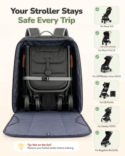 Expandable Padded Stroller Travel Bag for Airplane with Pocket