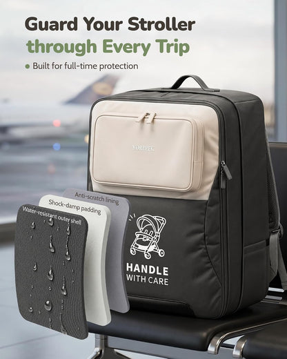 Expandable Padded Stroller Travel Bag for Airplane with Pocket