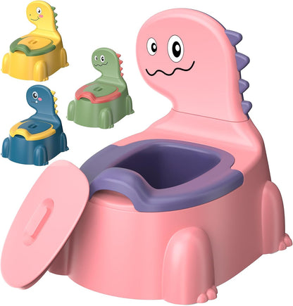 Potty Training Toilet Toddler Potty Chair Kids Boys Girls Dinosaur Animal Comfortable Potties Training Seat for Childrens Ages 1-3 Portable Baby Toilets with Lid Back Easy to Clean Potty Trainer,Blue