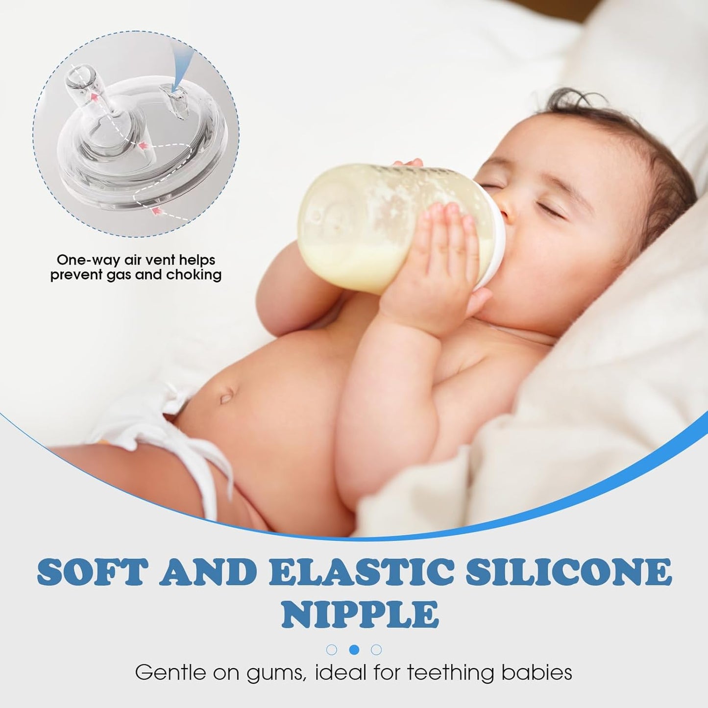 Spout Sippy Cup Conversion Kit for Lansinoh Baby Bottles, Soft Top and Weighted Ball Transition with Handles Converter 6m+, Set of 3