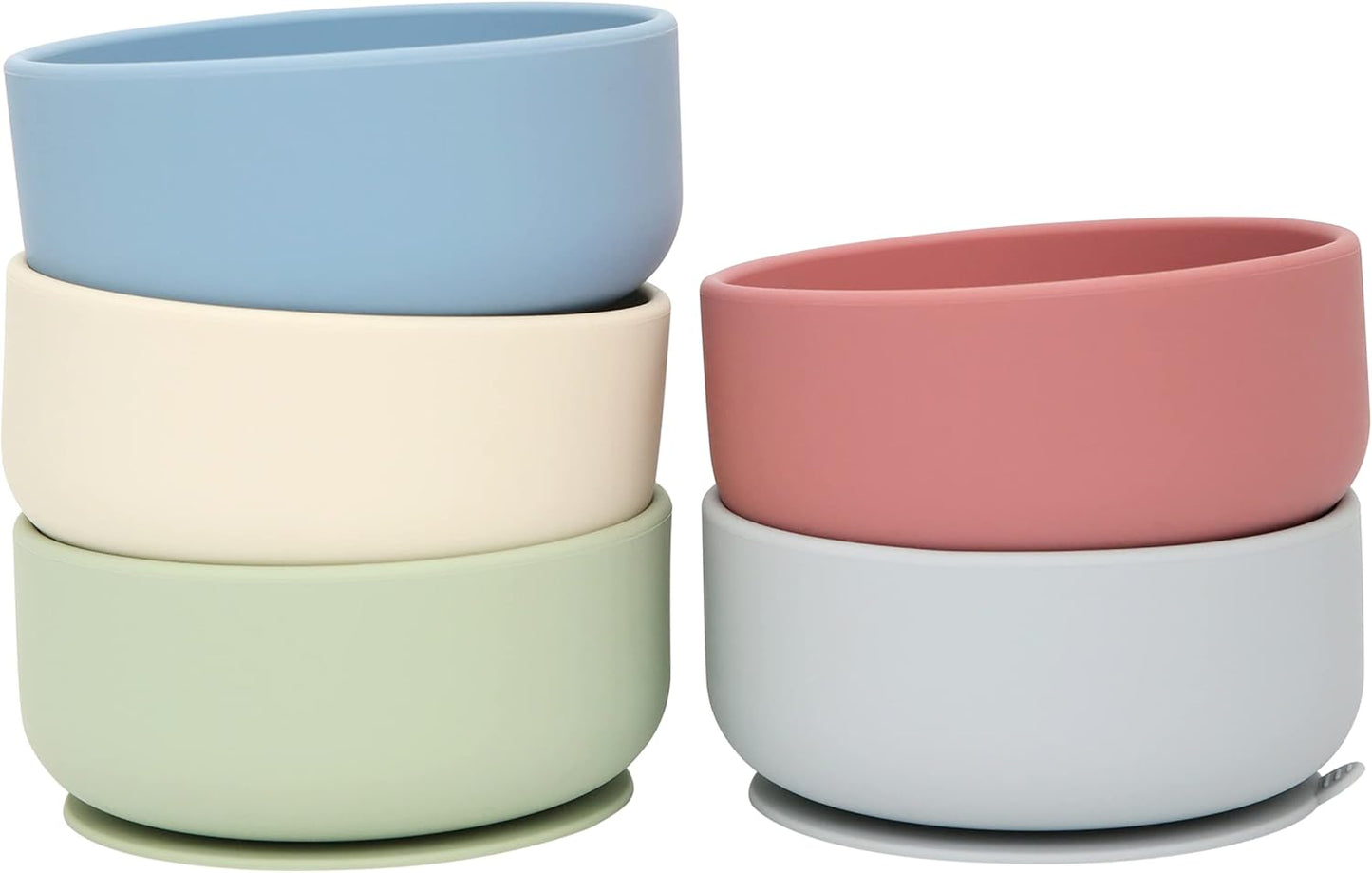 dollop Silicone Suction Bowl | BPA Free | Dishwasher & Microwave Safe (Slate Blue)