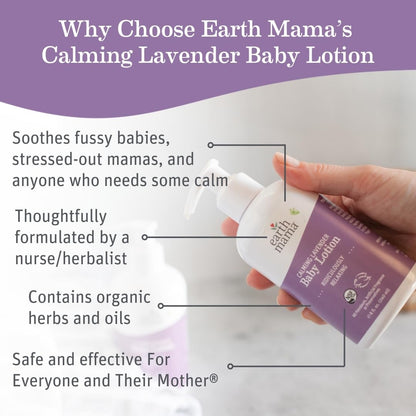 Earth Mama Simply Non-Scents Baby Lotion for Dry Skin - Calendula Cream for Newborn Skin Care - 8 oz - Fragrance Free - Infant Essentials