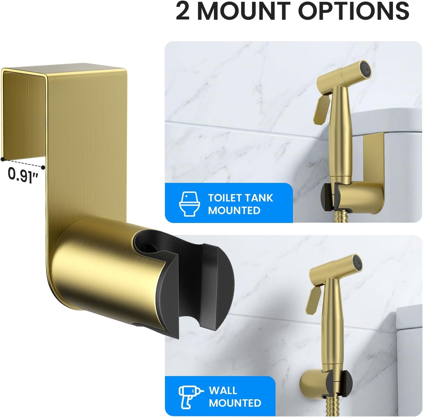 Arofa Handheld Toilet Bidet Sprayer for Toilet-Adjustable Water Pressure Control with Bidet Hose for Feminine Wash, Stainless Steel Brushed Nickel Bidet Faucet Cloth Diaper for Baby Wash