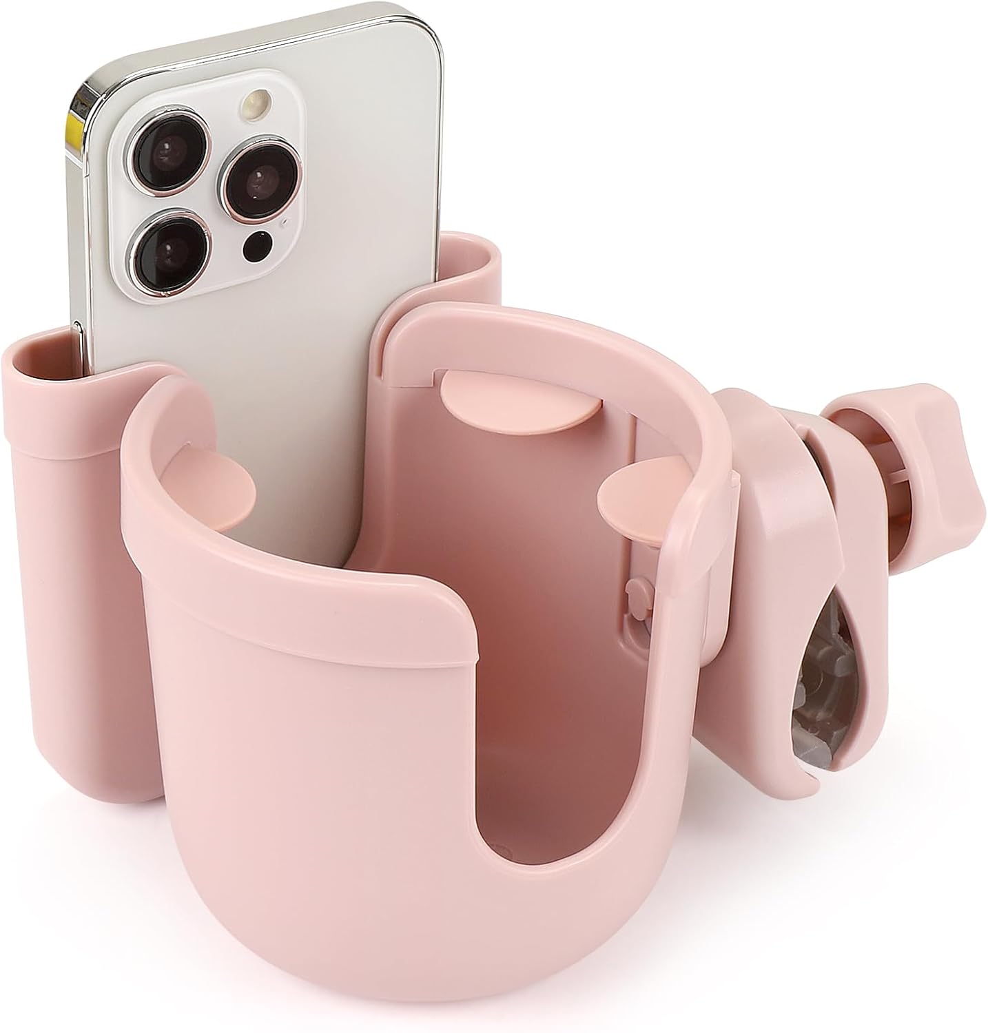 Accmor Stroller Cup Holder with Phone Holder, Bike Cup Holder, Universal Cup Holder for Uppababy Nuna Doona Strollers, 2-in-1 Cup Phone Holder for Stroller Bike Accessory