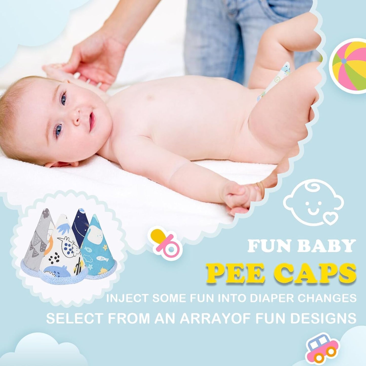 Pee Covers Baby Boy, Reusable Pee Cap Diaper Changing Accessory for Baby Boys