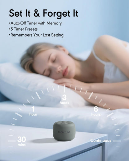Sound Machine Flowtune White Noise Machine for Baby Adults, Mini Portable Sound Machine for Travel, 6H Timer, 18 Soothing Sleep Sounds Gift (Wood Grain)