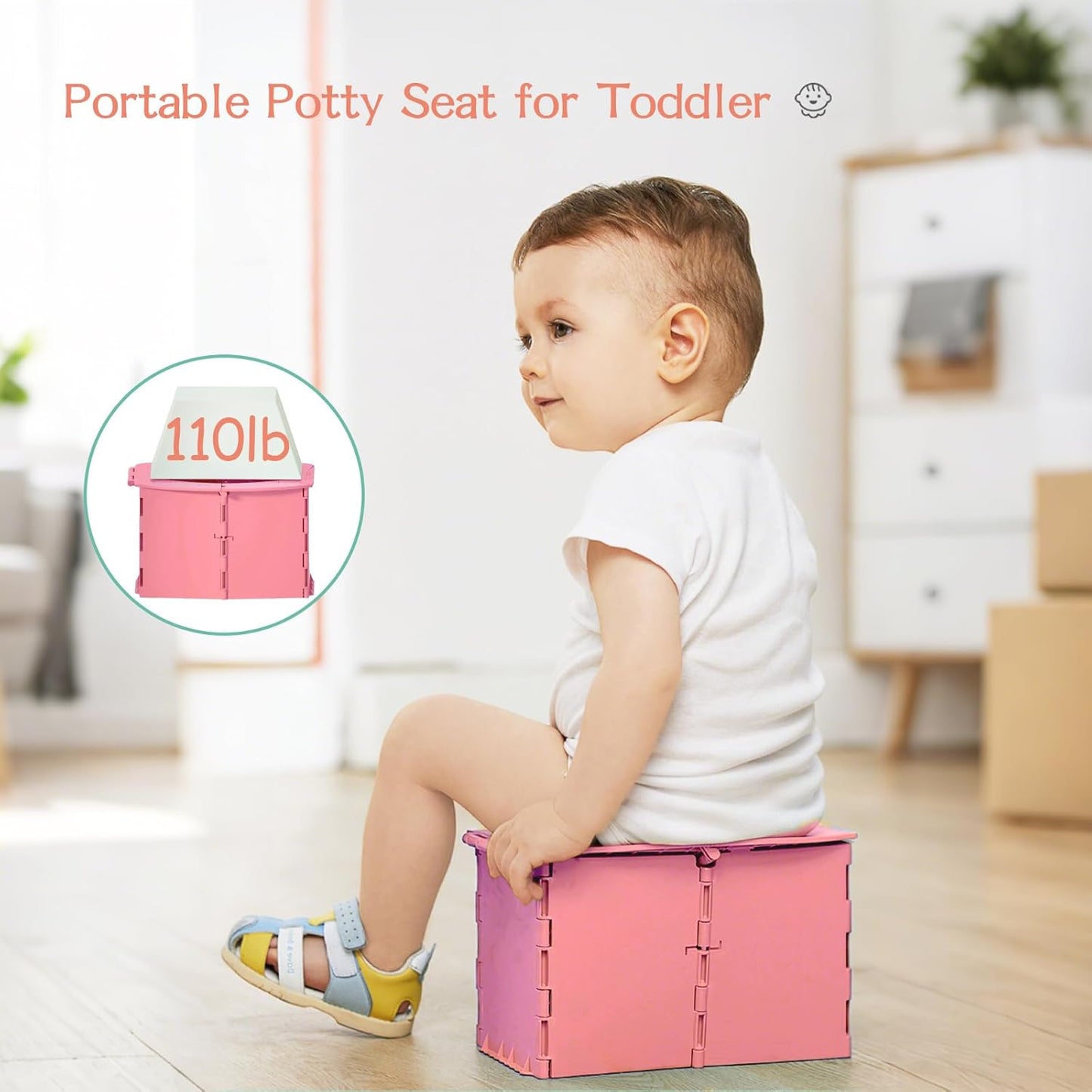 Portable Potty Seat for Toddler Foldable Travel Potty Training Toilet Seat with Cleaning Bags Reusable for Outdoor Camping, Travel, Kids Toddler Travel Potty Seat (Green)