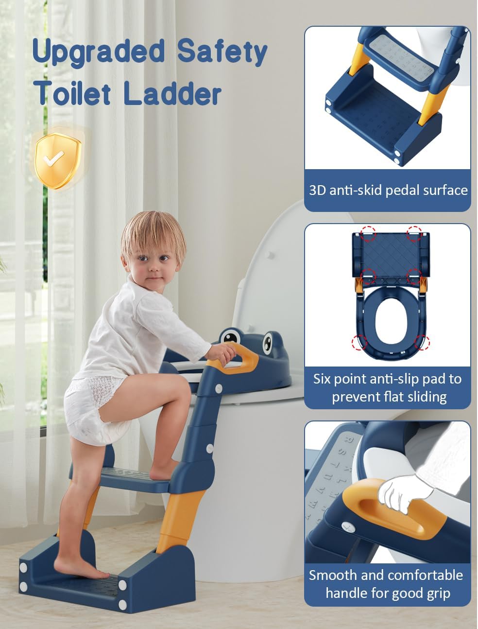 Potty Training Seat, Toddler Potty Training Toilet, Upgrade 2 In 1 Toddler Toilet Seat with Steps Stool Splash Guard and Anti-Slip Pad Soft Cushion, Potty Seats for Toddlers Baby Kids (Pink)