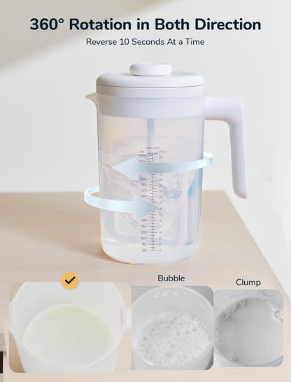 Electric Formula Pitcher, 36 oz Baby Formula Mixing Pitcher, Automatic Baby Formula Mixer, Bidirectional Stirring Breastmilk Pitcher, Locking Lid Smooth Formula Maker Milk Storage for Fridge（Green)