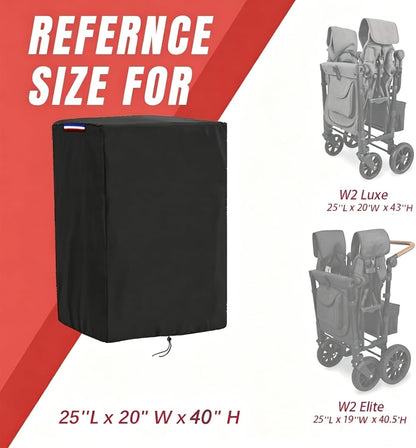 Wagon Cover Compatible with Wonderfold Wagon W4 Original(Cover Only),Waterproof 420D Stroller Wagon Covers for Keenz Wagon Stroller 4 seater-29"L x 28"W x 43"H