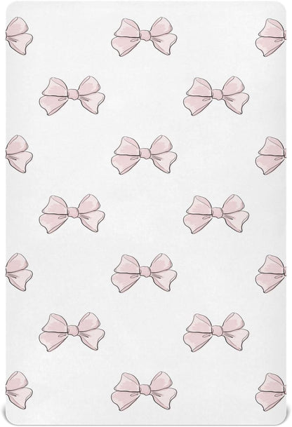 Fall Cute Mushroom Leaves Fitted Crib Sheets Stretchy Portable Playard Sheets for Baby Toddler, Breathable Soft Mini Crib Mattress 52 x 28 in for Boys and Girls