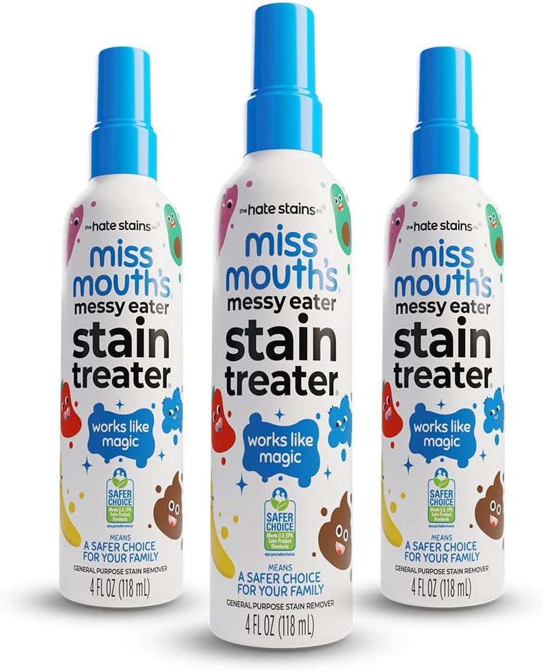 Miss Mouth's Messy Eater Stain Treater Spray - 4oz Stain Remover - Newborn & Baby Essentials - No Dry Cleaning Food, Grease, Coffee Off Laundry, Underwear, Fabric