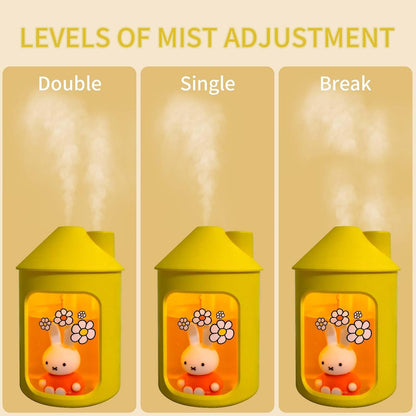 Mipow x miffy BTA700M Cool Mist Humidifier for Bedroom,Ultrasonic Quiet Humidifier with Night Light,450 ML Double Spray Humidifiers for Nursery,Office Indoor Plants (Pink), Gift for Mother's Day