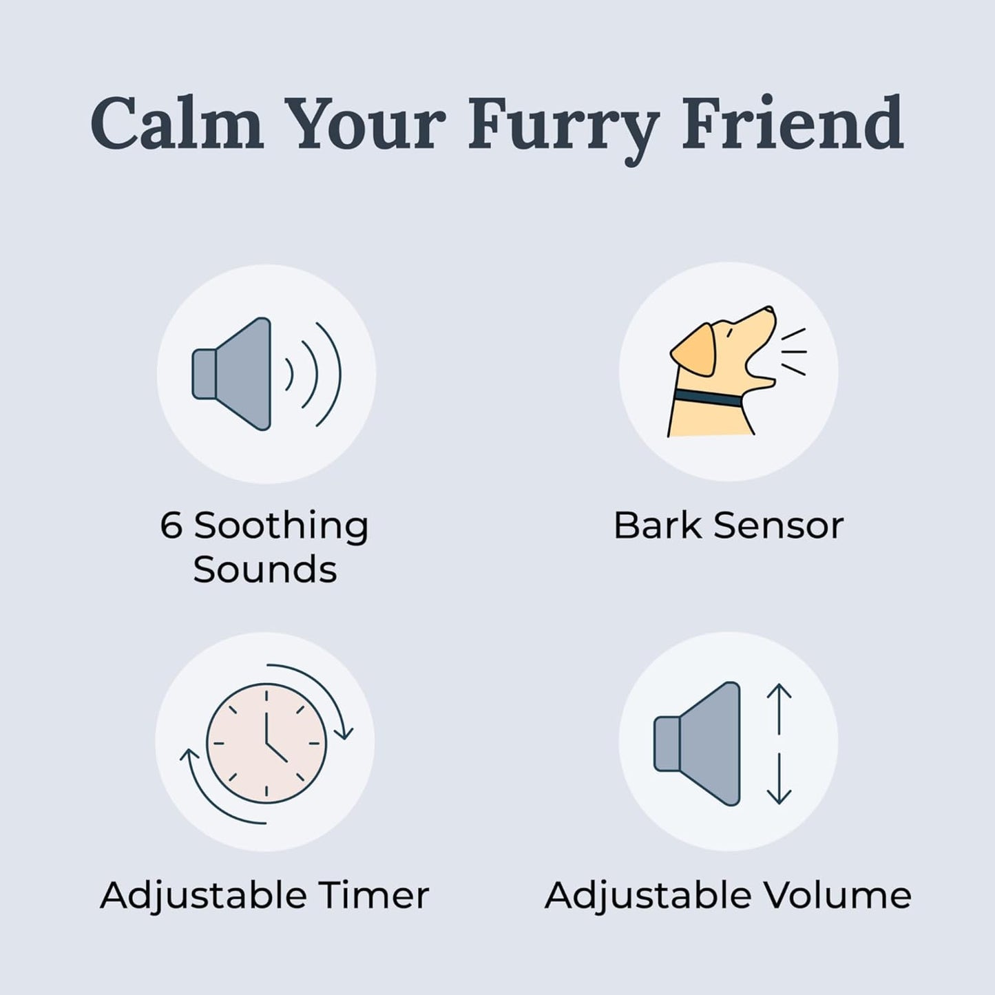 Yogasleep Pawzz White Noise Machine for Dogs, Home & All Pets. with Integrated Bark Sensor, 6 Automatic Relaxing Natural Sounds, Help Keep Pets Calm, Anti-Barking with Training, Noise Canceling