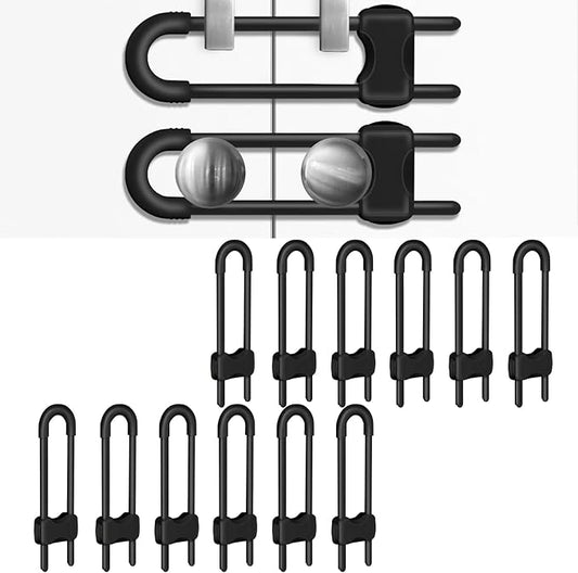 Baby Proofing Cabinets,Cabinet Locks for Babies,12 Pack U-Shaped Child Locks for Cabinets, Child Proof Cabinet Latches,Child Safety Cabinet Locks with Adjustable by SPISPI (Black)