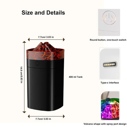 Portable Mini Cool Mist Humidifier, 400ml Ultrasonic Humidifier with 7 Color Night Lights, 2 Mist Modes, 10-20 Hours Runtime, Ultra-Quiet for Bedroom, Nursery, Office, Car, USB Powered (White)