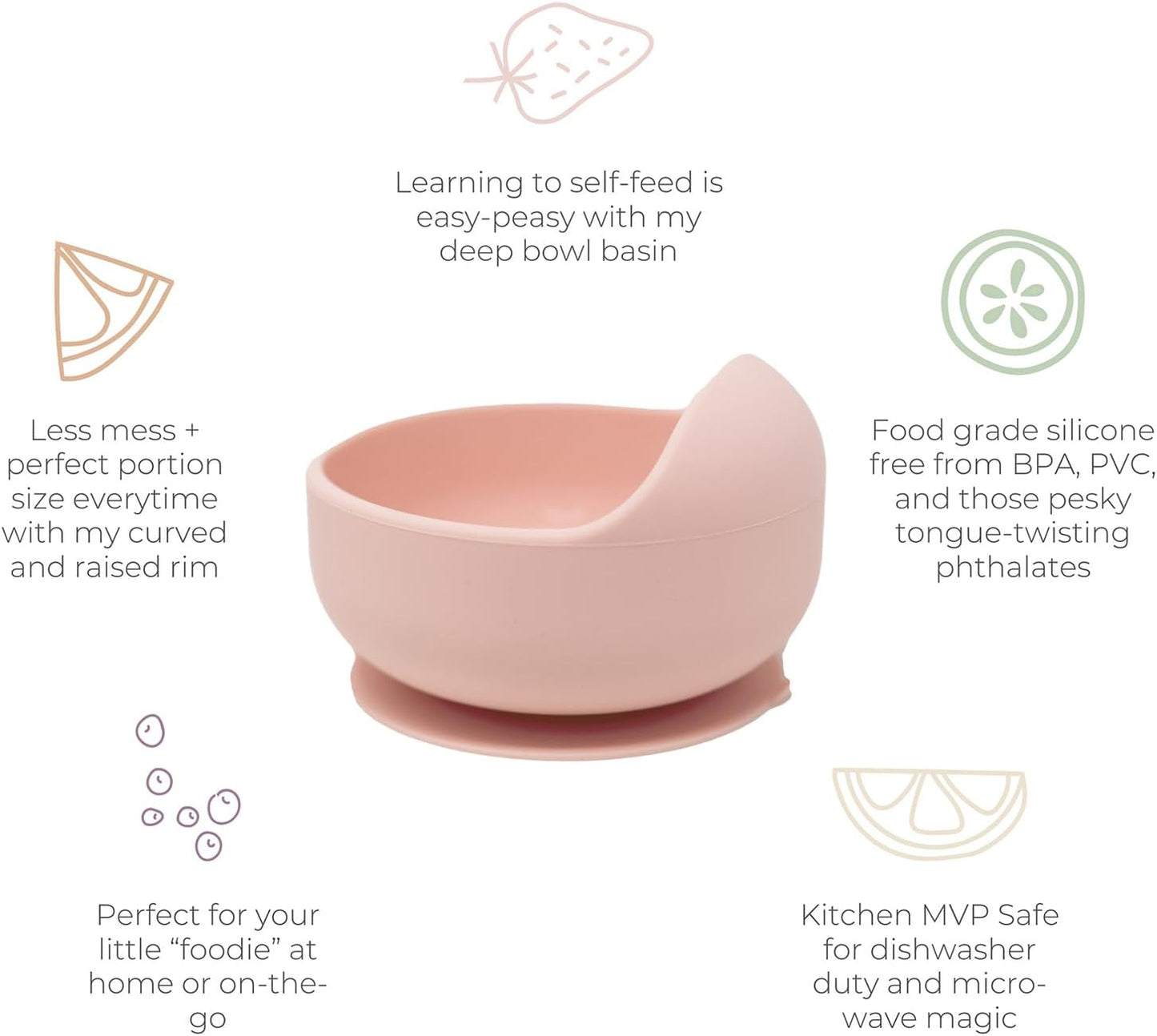 Baby's Brew Stayfull Silicone Bowl-Pink