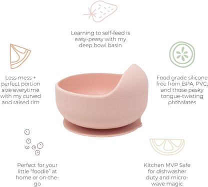 Baby's Brew Stayfull Silicone Bowl-Pink