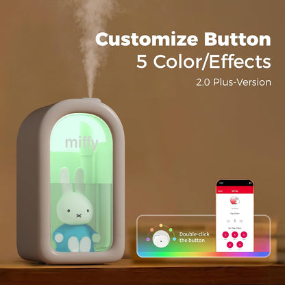 Mipow X Miffy Cool Mist Humidifier - Ultrasonic Quiet, Mini Cute Humidifier with Night Light, 380ml Humidifiers for Bedroom/Babies Nursery/Office