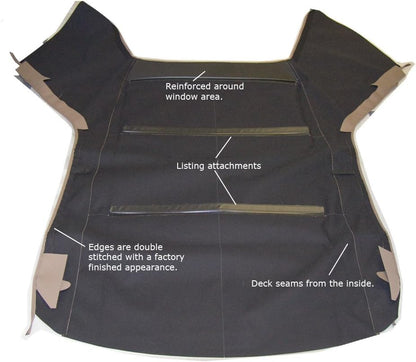 Sierra Auto Tops Convertible Top Replacement for Chrysler Sebring/Stratus 2001-2006, Sailcloth Vinyl, Black