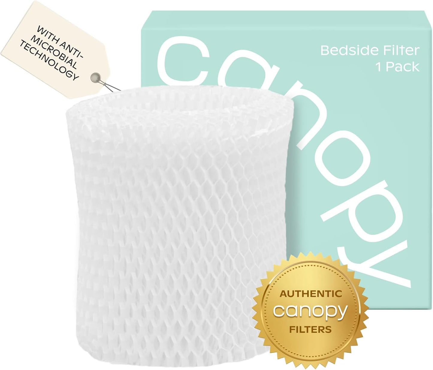 Canopy Original Bedside Humidifier Filter 2.0 – 3-Pack Replacement Filters | Compatible with Canopy Bedside Humidifiers, Made with Wood Pulp, Paper Filter, Replace Every Six Weeks