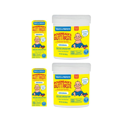 Boudreaux’s Butt Paste Diaper Rash Ointment, Baby Rash Cream Skin Protectant, Fast Relief for Diaper Rash, Soothing Barrier Cream, Original, 2 Ounce Tube (Pack of 6)