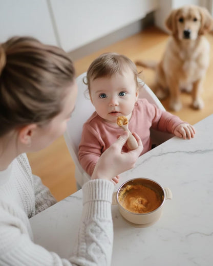 Stainless Steel Baby Suction Bowls with Handles 2 Pack, Non-Slip Children Food Bowl with Silicone Sleeve for Kids Toddlers Infants, Unbreakable & Non Toxic (Sage Green & Mocha Mousse)
