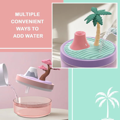 Cute Mini Humidifier 320mL Cool Mist Humidifie mute with 2 Mist Modes,for Home/Nursery/Office,Portable Mini Air Moisturizer,rechargeable mini humidifier(Gardenia pink)