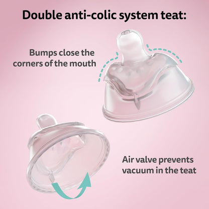Herobility Anti-Colic Baby Bottles 5 oz / 140 ml – Pack of 3 Newborn Baby Bottles, Slow Flow Plastic Bottles, Breast-Shaped Teat for Breastfed Babies, Small Baby Bottles, Swedish Design, Batman