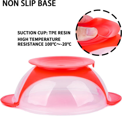 Berry President Baby Bowls with Suction Base, Spill-Proof Lid, Temperature-Sensing Spoon, Binaural Design Bowl for Babies Kids children Toddlers, First Stage Self Feeding (Pack of 3)