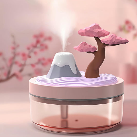 Cute Mini Humidifier 320mL Cool Mist Humidifie mute with 2 Mist Modes,for Home/Nursery/Office,Portable Mini Air Moisturizer,rechargeable mini humidifier(Gardenia pink)