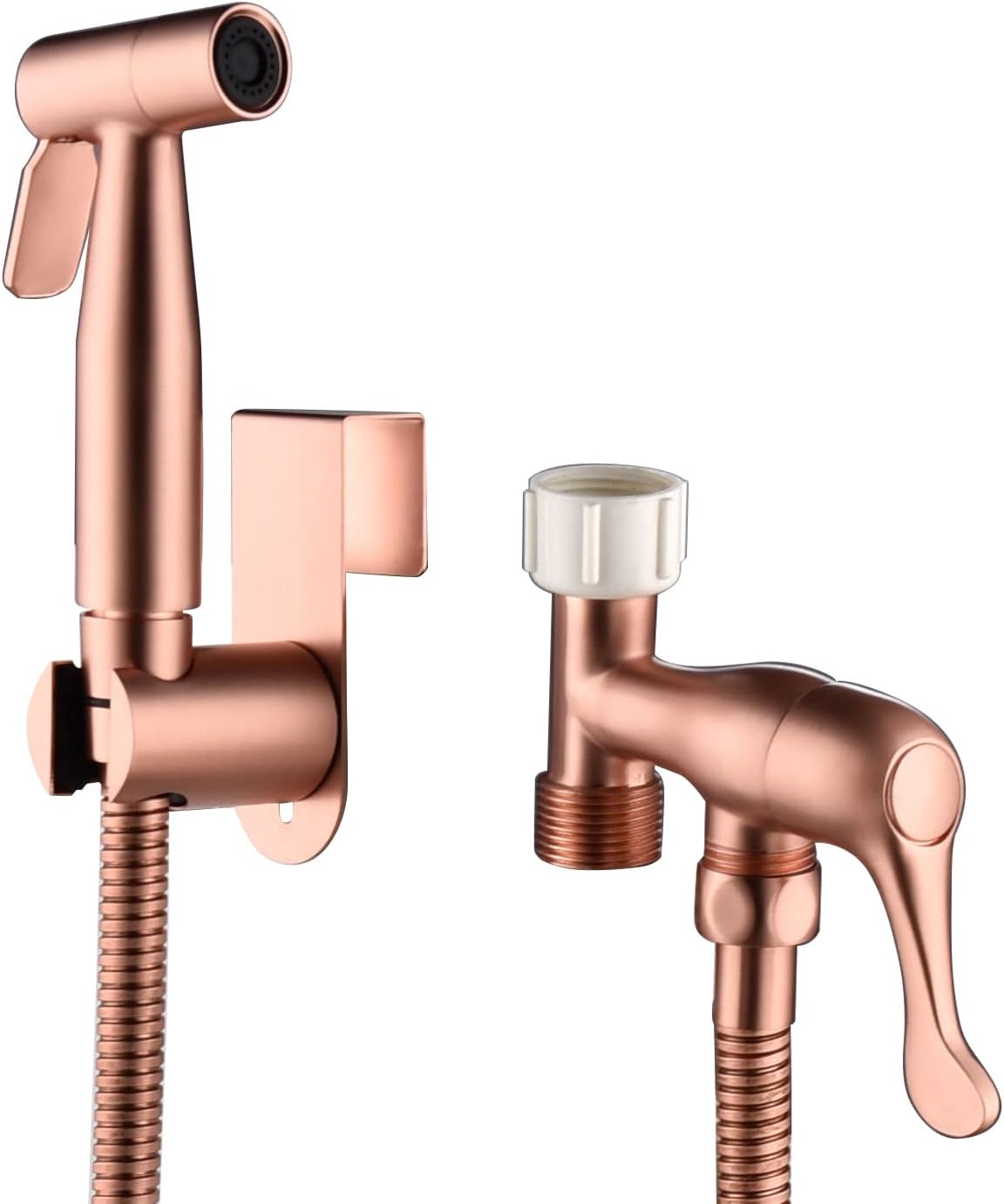 Bidet Sprayer for Toilet & Cloth Diaper Changing - Handheld, Adjustable Pressure Rose Gold