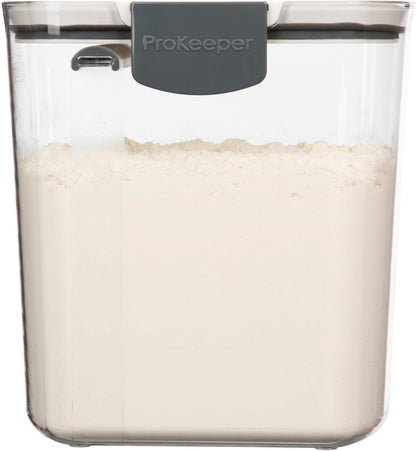 ProKeeper 1 Quart Airtight Powdered Sugar Storage Container – Grey, BPA-Free Plastic