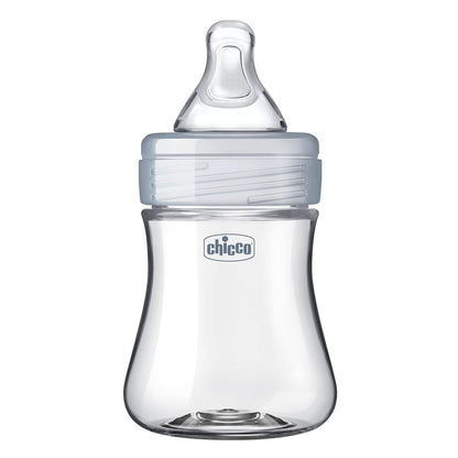Chicco Duo 9oz Hybrid Baby Bottle, Real Glass Inside, Lightweight Plastic Outside, Patented Invinci-Glass Technology, Intui-Latch Nipple, 2-Pack, Clear/Pink