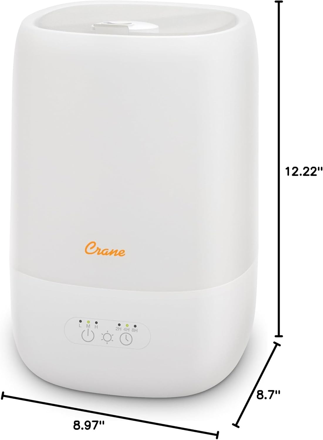 Crane Top Fill Mini Humidifier for Bedroom and Nursery 3-In-1 Essential Oil Diffuser Sleep Light 0.5 Gallon Baby Humidifier