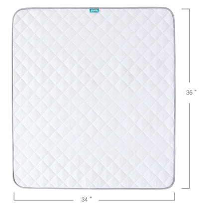 Waterproof Crib Mattress Protector 34" x 36", Non-Slip & Sturdy Mattress Pad Mat, 4 Layers Incontinence Bed Pad for Children Adults, Pets Training Pee Pad, White