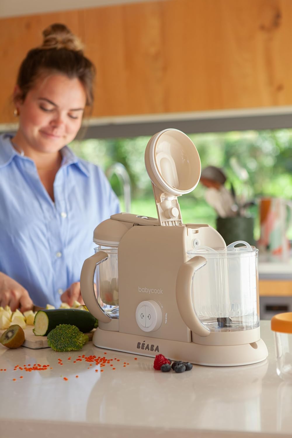 BEABA Babycook Duo 4 in 1 Baby Food Maker, Baby Food Processor, Baby Food Blender Baby Food Steamer, Make Fresh Healthy Baby Food at Home, 9.1 Cup Capacity, Makes 54 Servings in 20 Mins, Oat