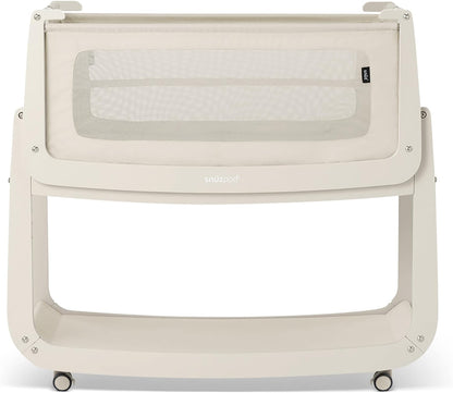 SnuzPod 5 Bedside Bassinet for Baby - Newborn Bed with Zip Down Breathable Windows, Rocking Bedside Sleeper with Lift-Off Bassinet, Portable 3-in-1 Baby Cradle with Wheels & Mattress, Natural