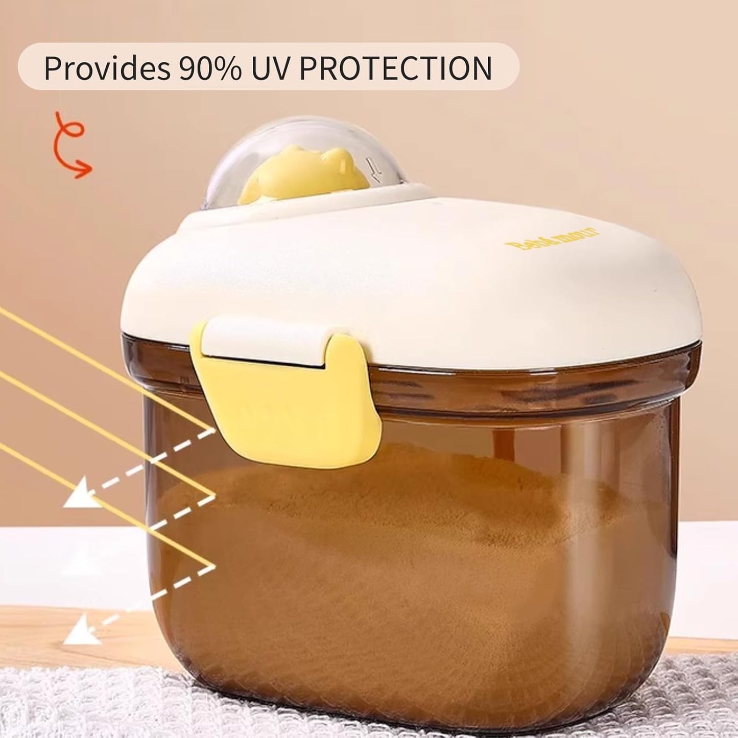 Bebamour Baby Formula Dispenser, BPA Free Portable Milk Powder and Candy Fruit Snack Storage Container with Scoop and Leveller for Travel, 450 ML, Green Cow