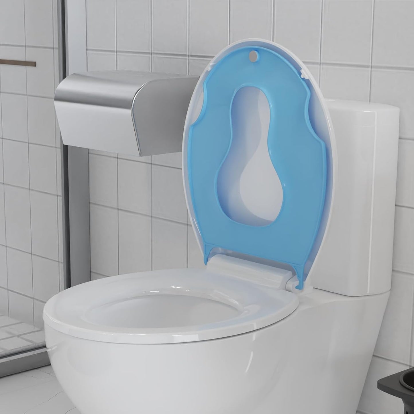 Toilet Seat Round,Toilet Seat with Toddler Seat Built in, Potty Training Toilet Seat Round Fits Both Adult and Child, with Soft Close,Easy Install and Clean - White, Round