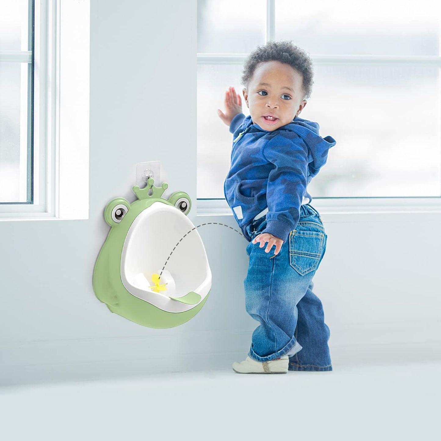 Potty Training Urinal Boy Urinal Kids Toddler Pee Trainer Bathroom Funny Baby Training Potties（Green）