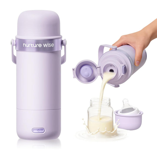 Portable Bottle Warmer, World’s First with Battery Protection Case & Built-in Sterilizer, IPX5 Water-Resistant, Triple-Leak Proof, Fast Heating, 18oz Capacity for Breast Milk & Formula