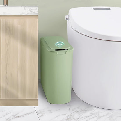 Cesun Automatic Motion Sensor Bathroom Trash Can with Lid, 2.6 Gallon Touchless Trash Bin, Smart Plastic Slim Garbage Can Small White Wastebasket for Toilet, Office, rv, Bedroom, Living Room
