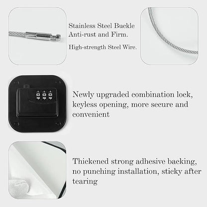Child Safety Cabinet Locks, Fridge Lock with Combination, Closet Locks,Cabinet Lock(Black 2Pcs)